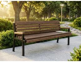 Металлическая скамейка "Мон" с подлокотниками